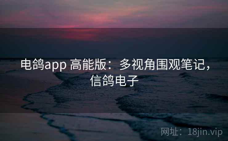 电鸽app 高能版：多视角围观笔记，信鸽电子